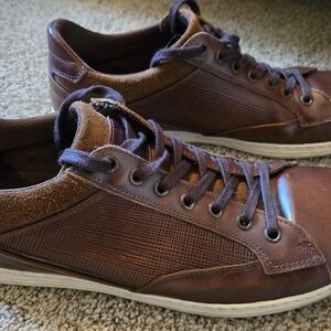Men's Casual Brown Leather Sneakers